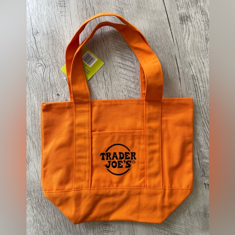 Trader Joe's Mini Tote Bag Orange - Picture 3 of 3